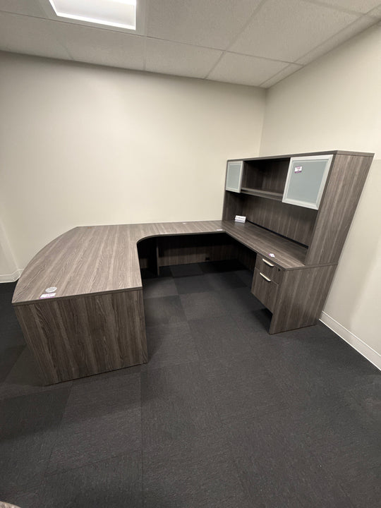 U-Shape Desk w/Hutch, BF Ped