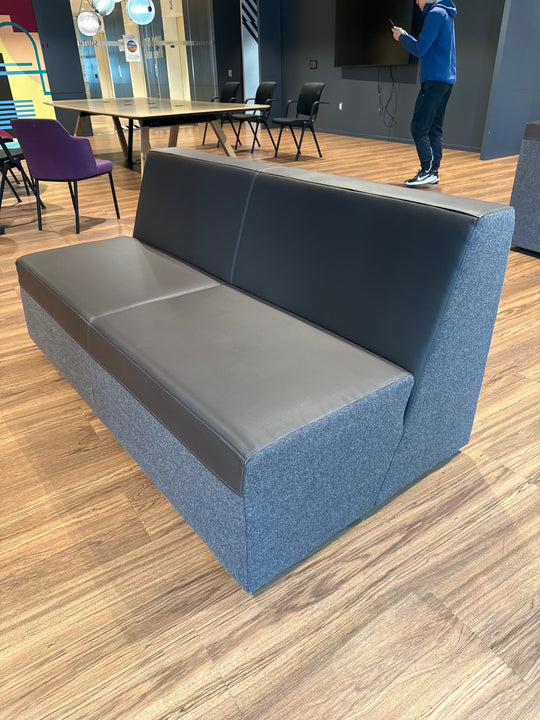 Leather and Fabric Loveseat