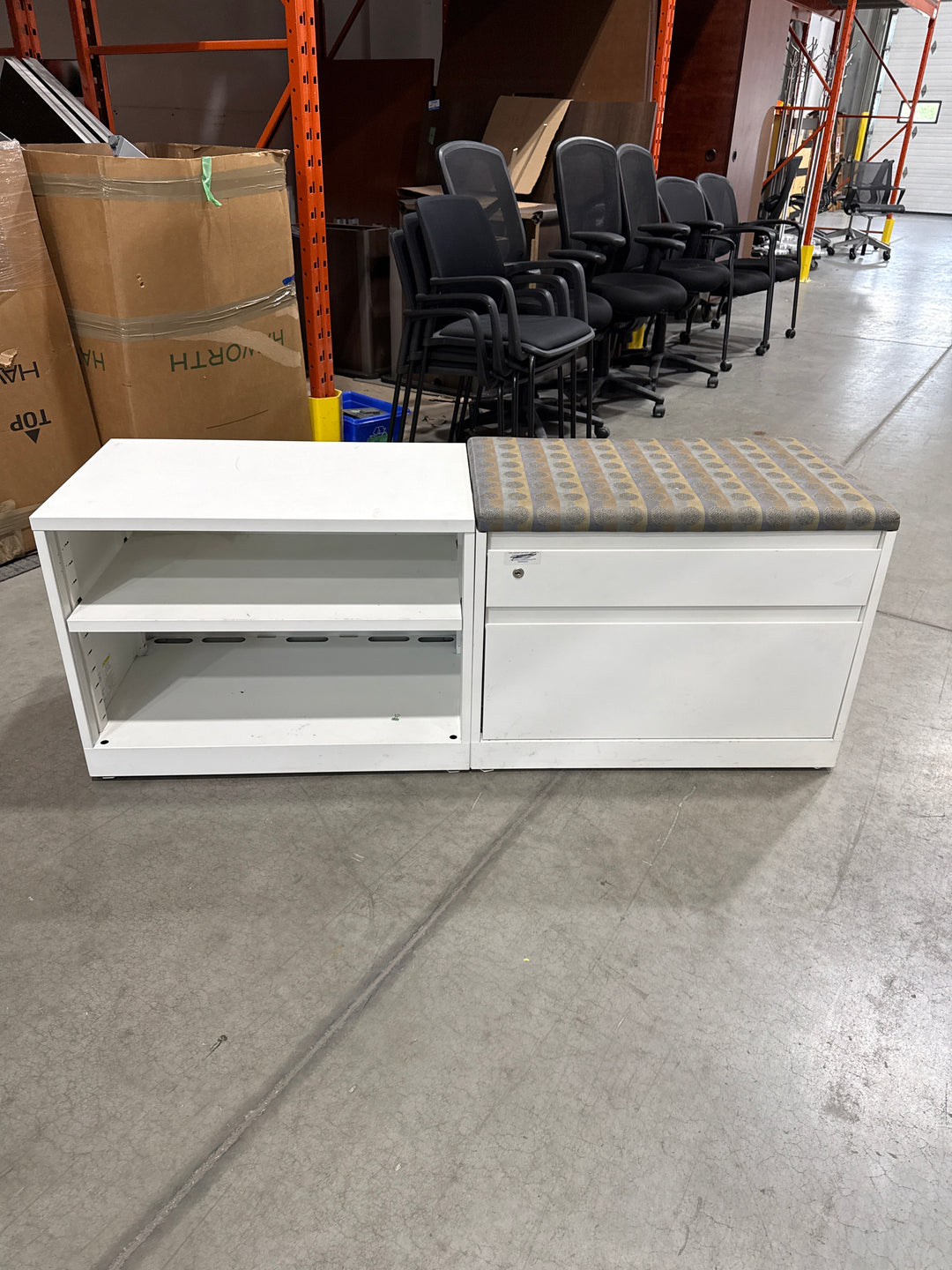 Metal Lower Credenza w/Cushion Top