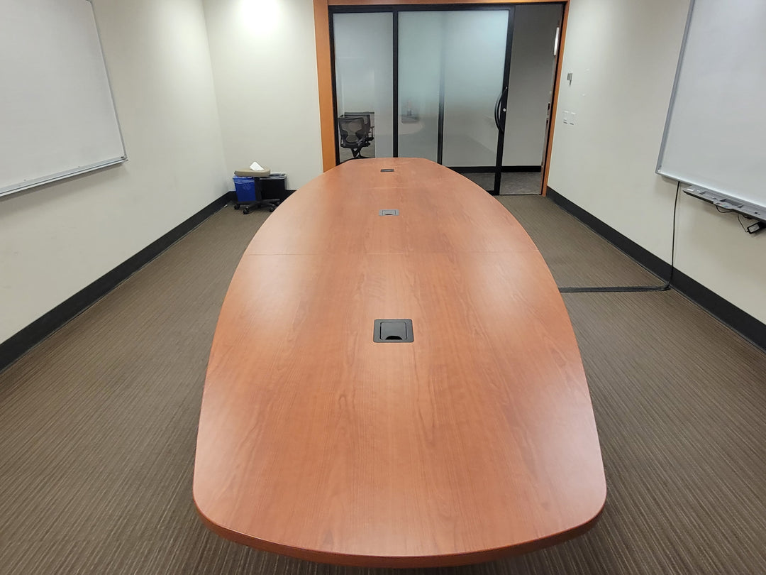 16' Boatshape Boardroom Table w/Electrical