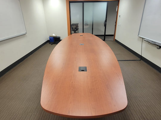 16' Boatshape Boardroom Table w/Electrical