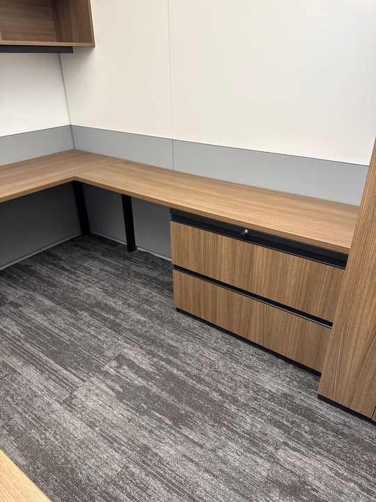 Haworth Executive U-Shape Suite w/Sit Stand, Wall Mount Overhead,Lateral and Combo