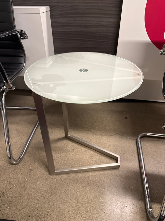 Glass Top Round Side Table
