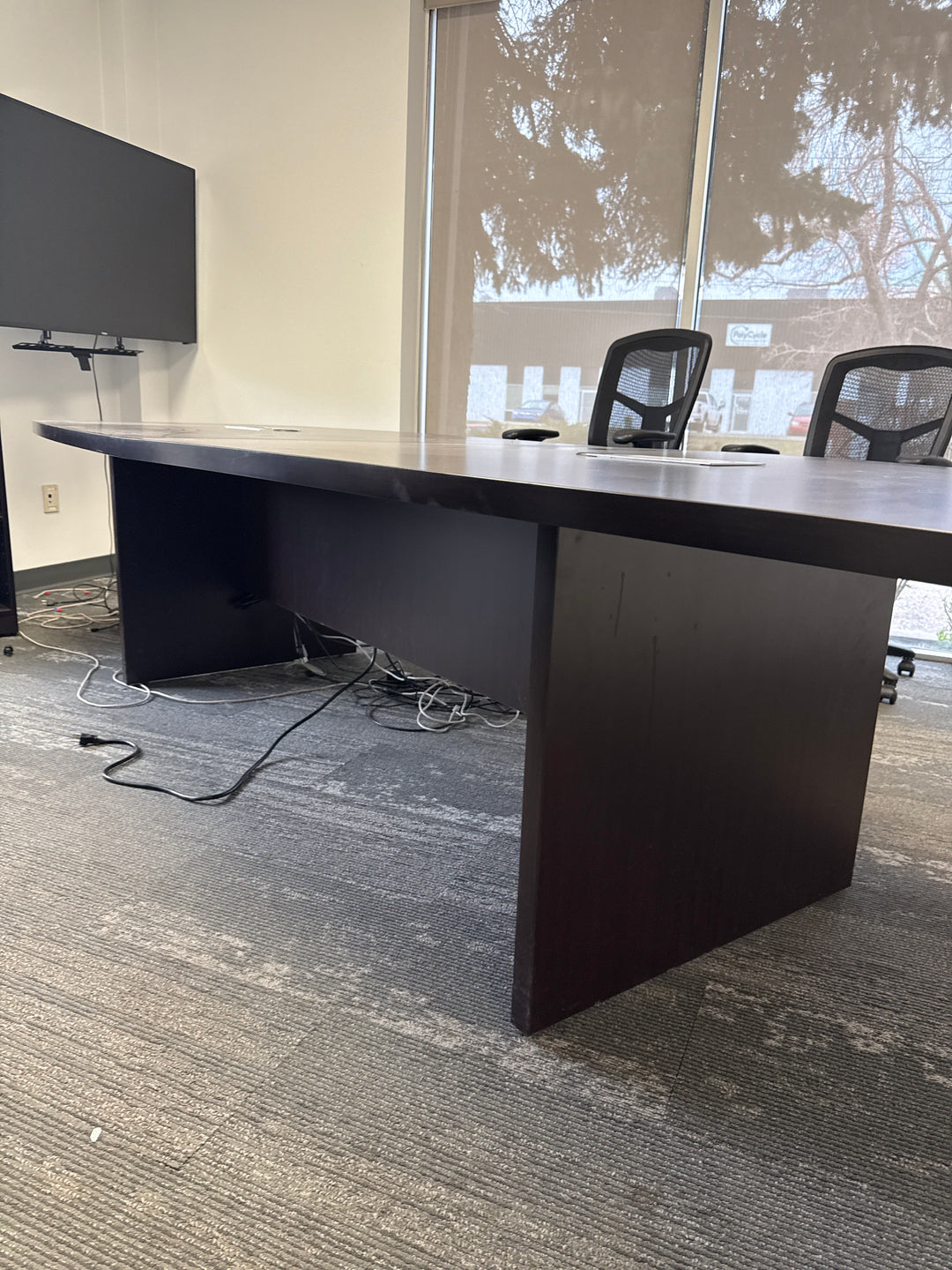10' Boatshape Boardroom Table w/Electrical
