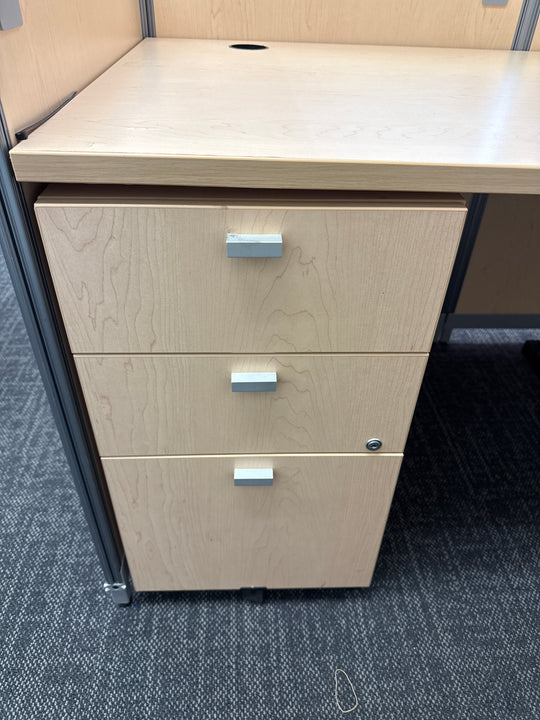 L-Shape Desk w/Combo Cabinets
