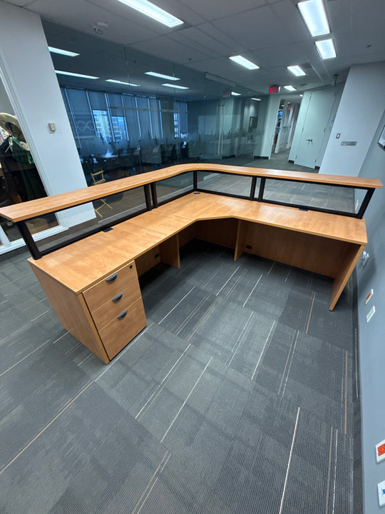 L-Shape Reception Desk w/BBF Ped