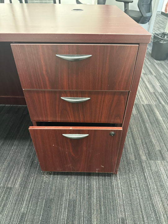 Bow Front L-Shape Desk w/BBF Ped