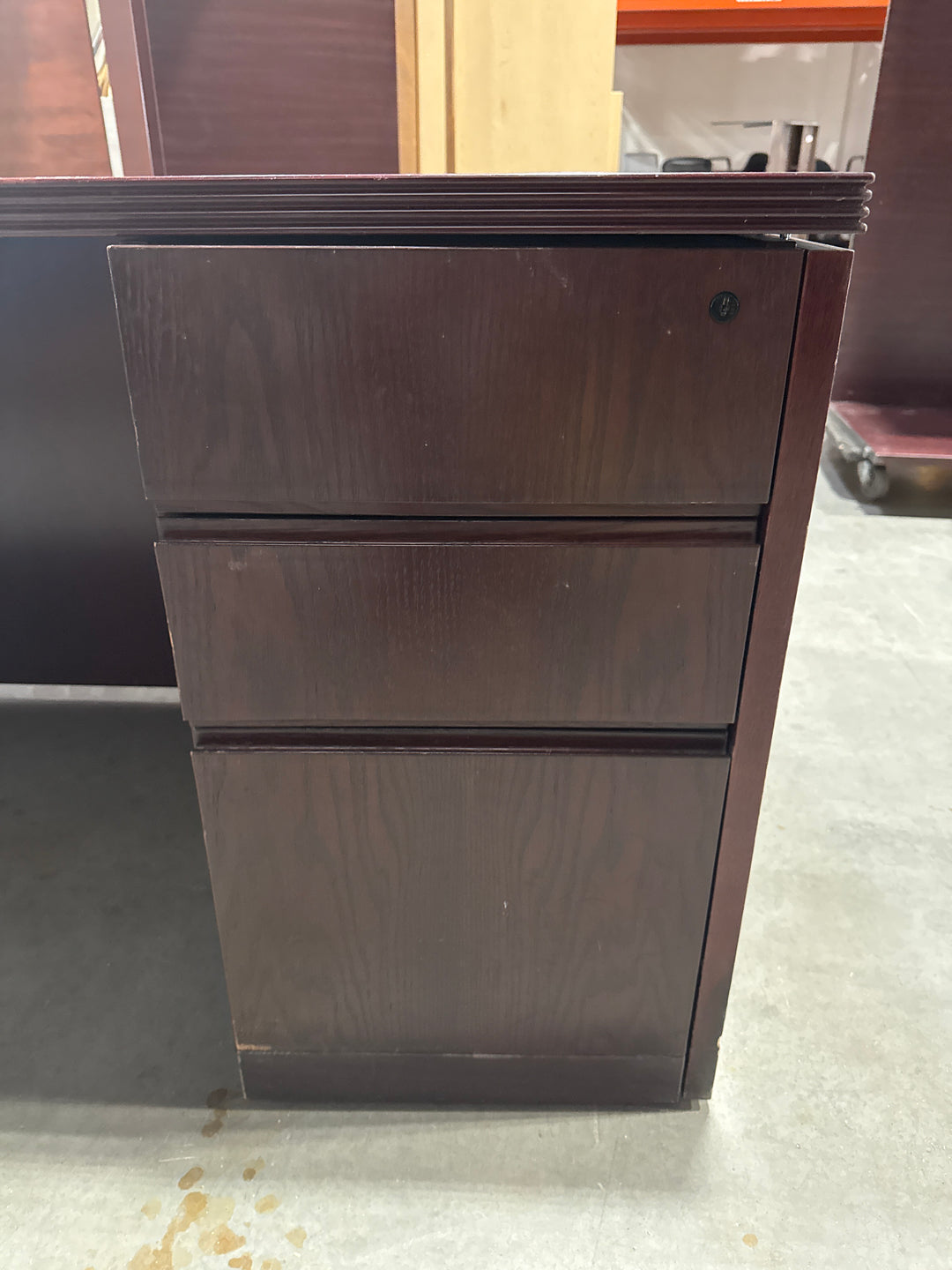 6' Bow Front Straight Desk w/BBF Ped