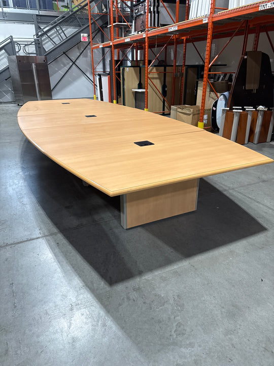 20’ Boatshape Boardroom Table w/Electrical