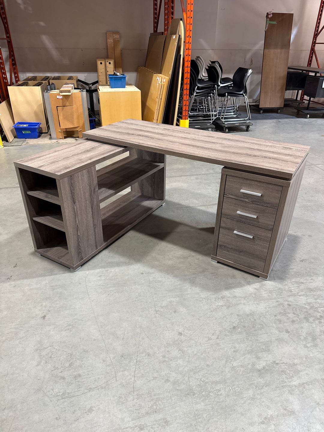 L-Shape Desk w/BBF Ped and Bookcases