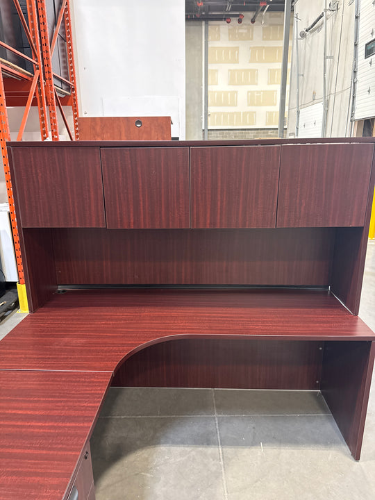 L-Shape Desk w/Hutch, BBF Ped
