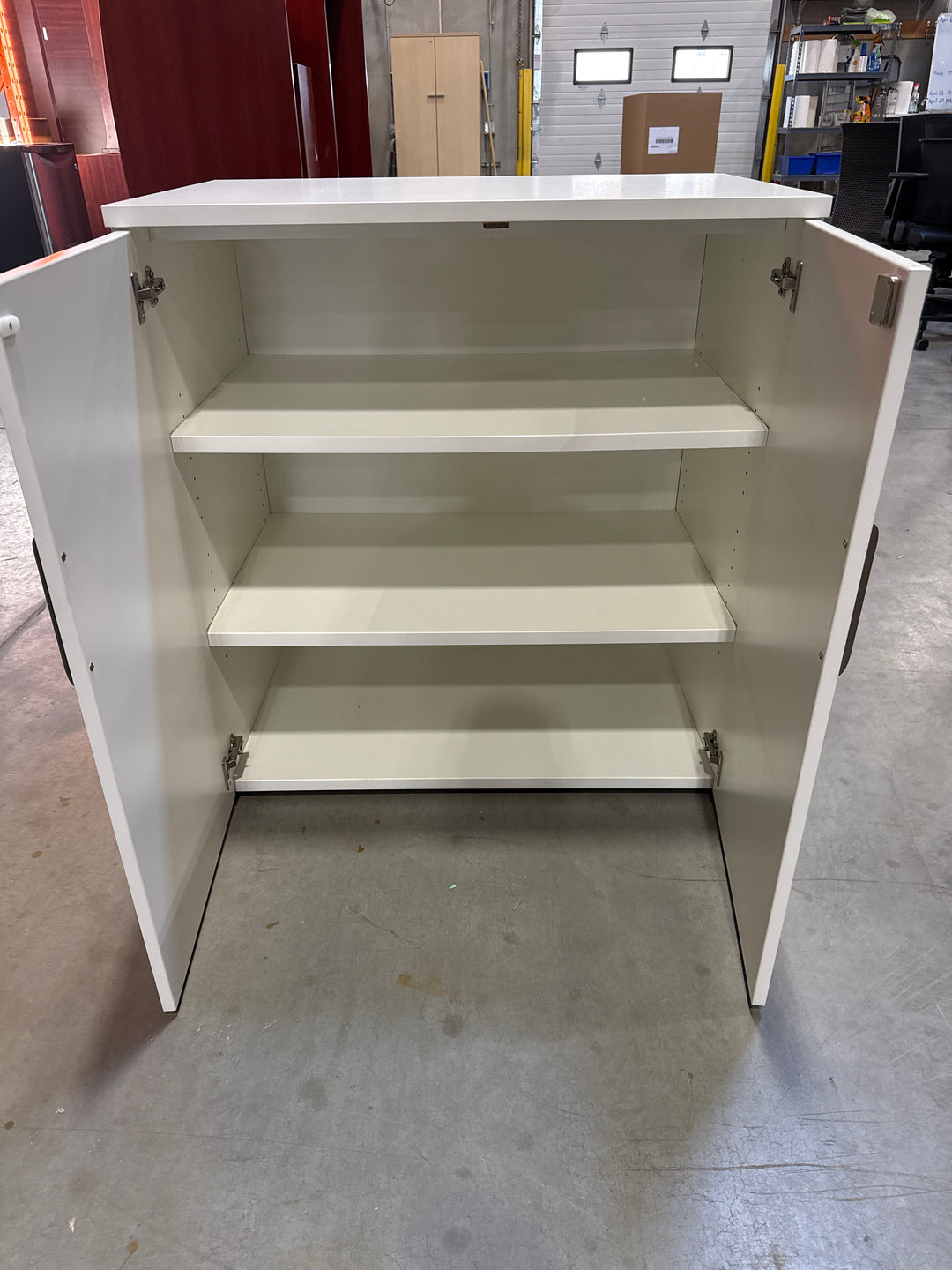 Wooden 3-High Closed Storage Cabinet