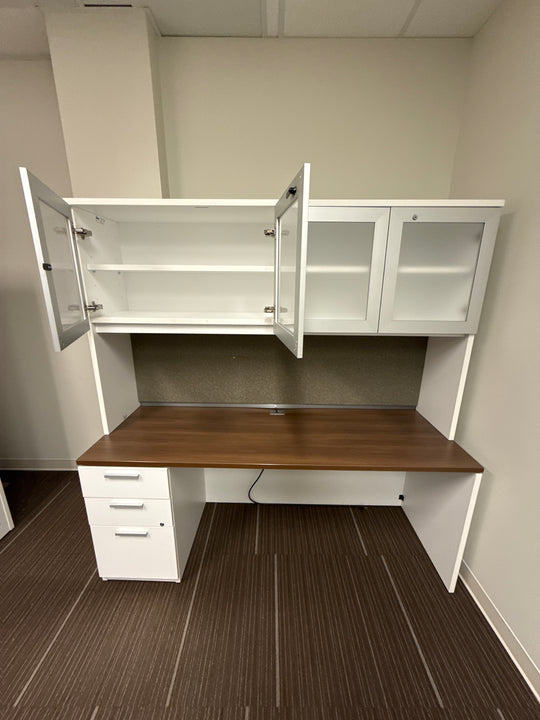 6' Straight Desk w/Hutch, BBF Ped