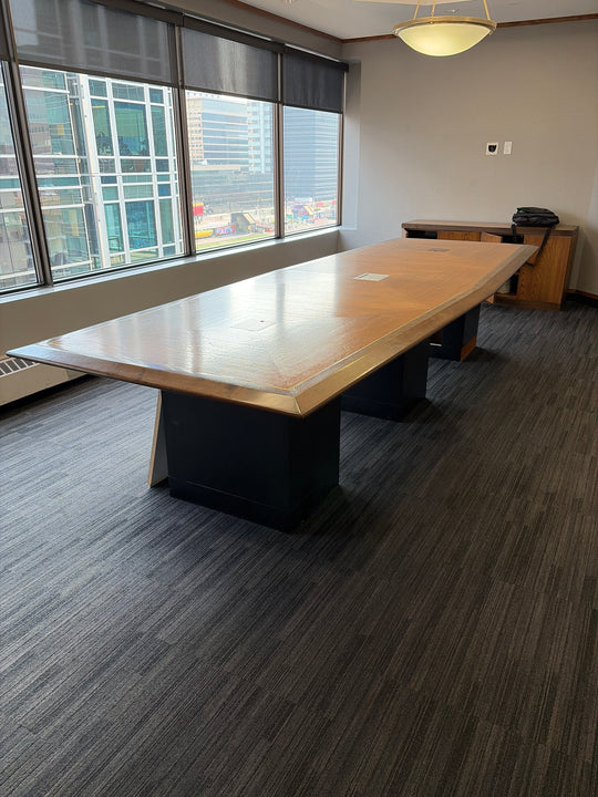 13' Boatshape Boardroom Table w/Electrical