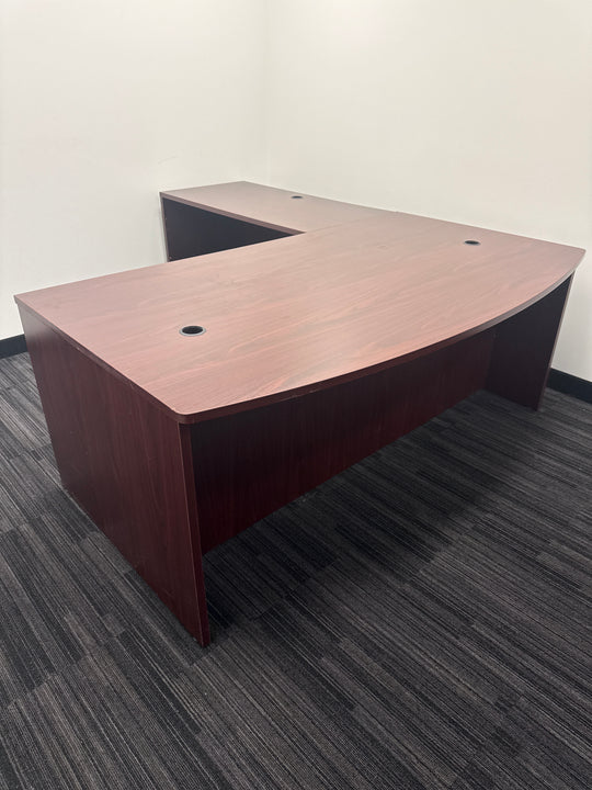 Bow Front L-Shape Desk w/BBF Ped
