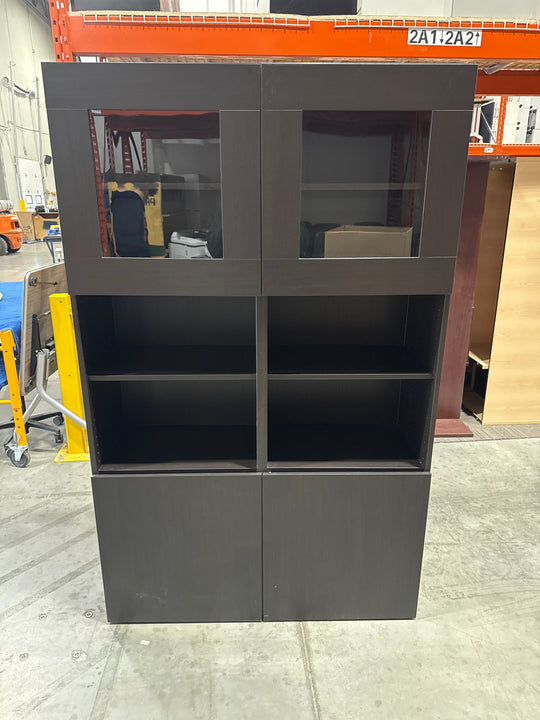 Wooden IKEA 5-High Bookcase w/Doors