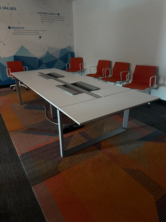 11’ Rectangle Boardroom Table w/Electrical (Hardwire)