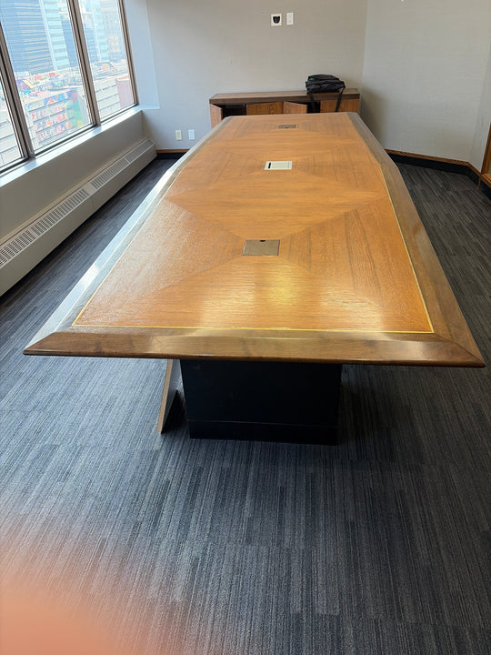 13' Boatshape Boardroom Table w/Electrical