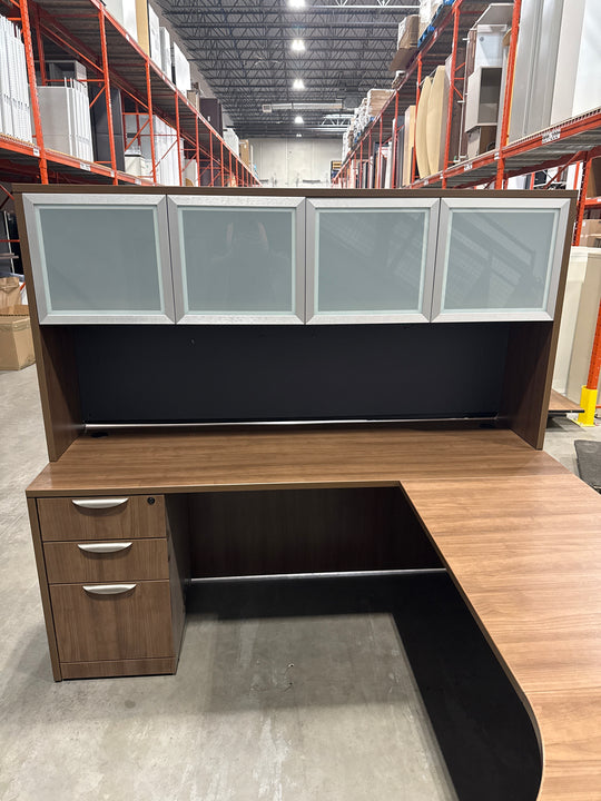 Bullet U-Shape Desk w/Hutch, BBF Ped