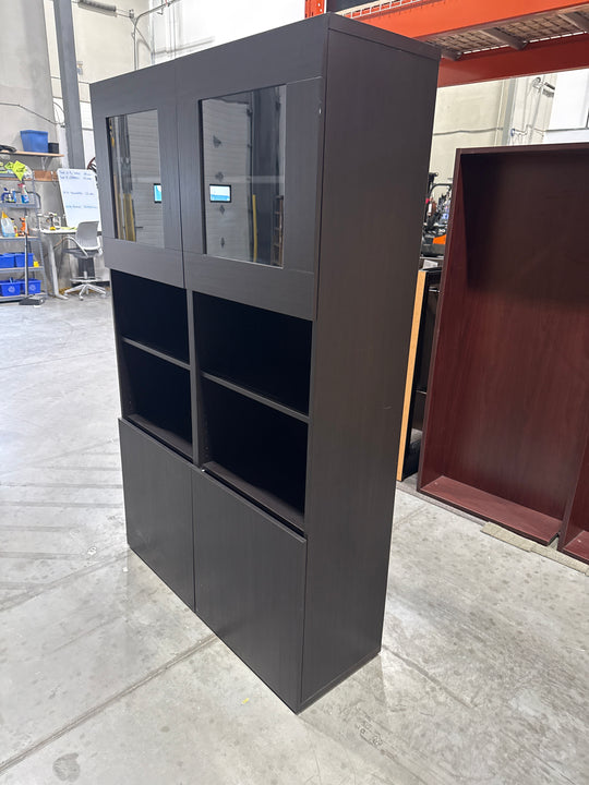 Wooden IKEA 5-High Bookcase w/Doors
