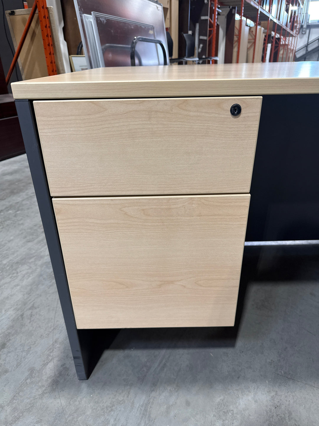 6’ Bow Front Straight Desk w/BF Ped