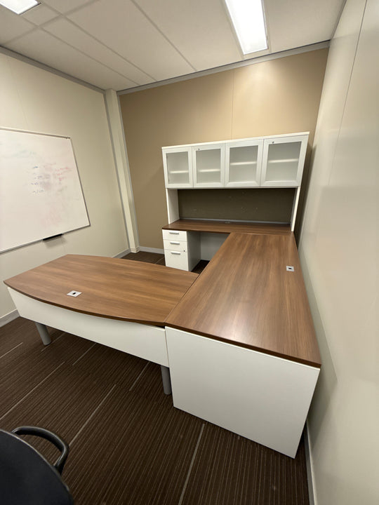 U-Shape Desk w/Hutch, BBF Ped