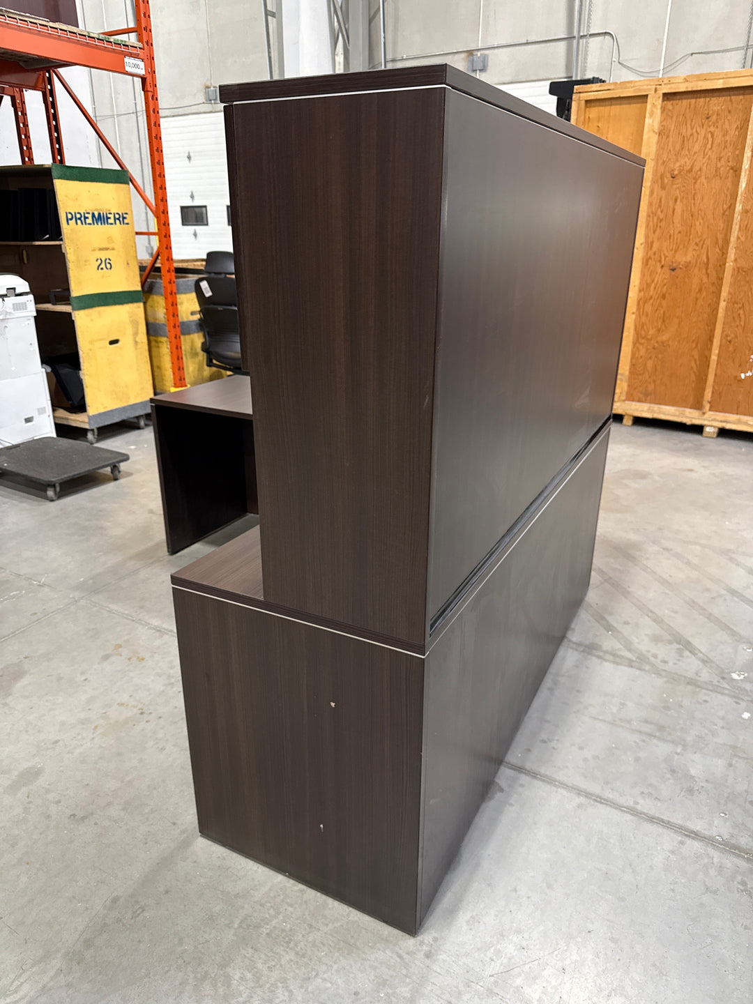 L-Shape Desk w/Hutch, BF Ped