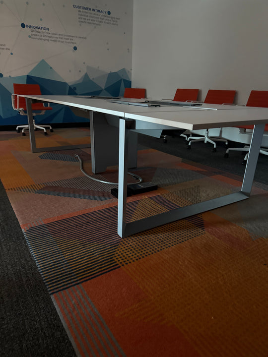 11’ Rectangle Boardroom Table w/Electrical (Hardwire)