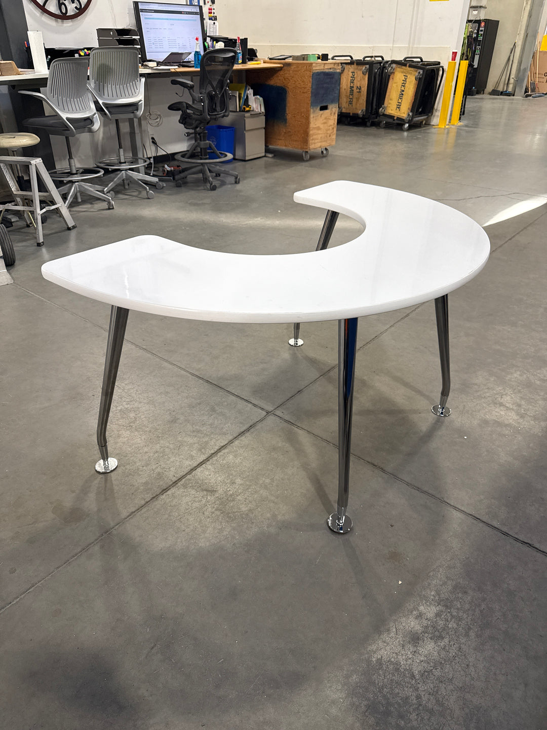 Half Moon White Board Table (Small)