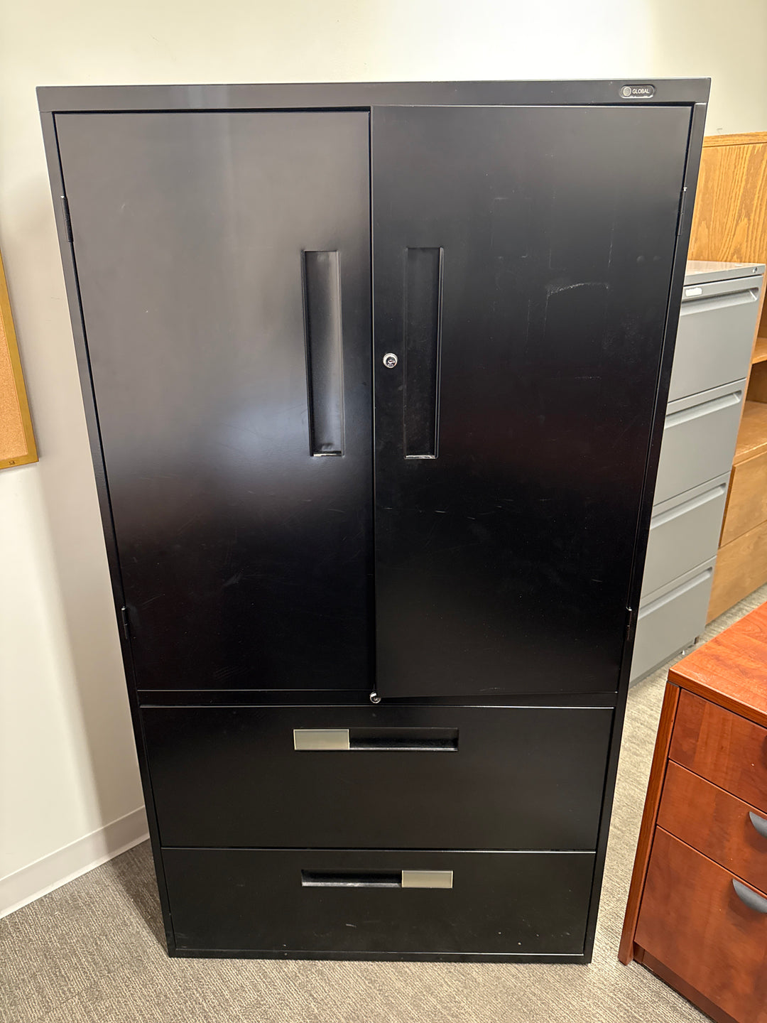 Metal 2-Door 2-Drawer Combo Cabinet
