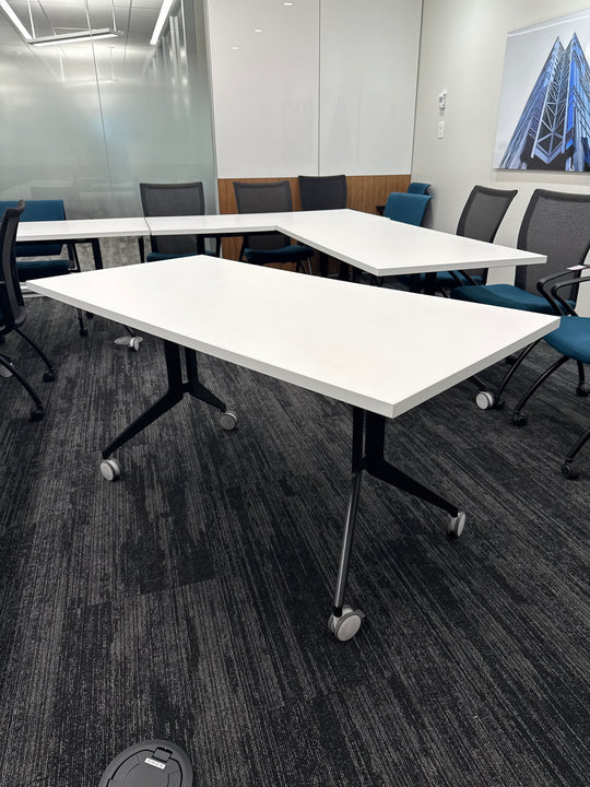 5' Haworth Mobile Flip Top Table