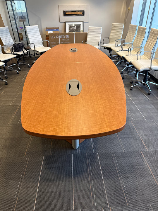 12' Boatshape Boardroom Table w/Electrical