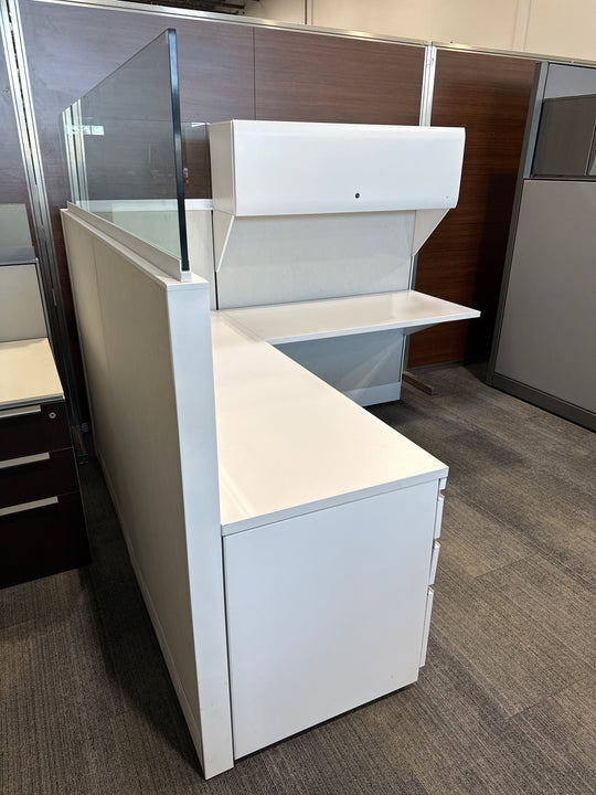 6' x 6' Knoll L-Shape Workstation w/Overhead, BBF Ped