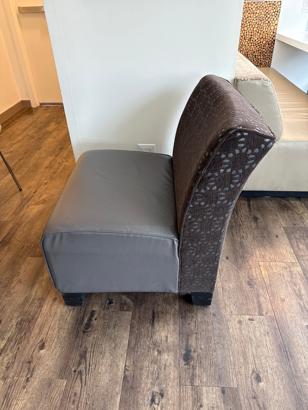 Fabric and Leather Occasional Chair