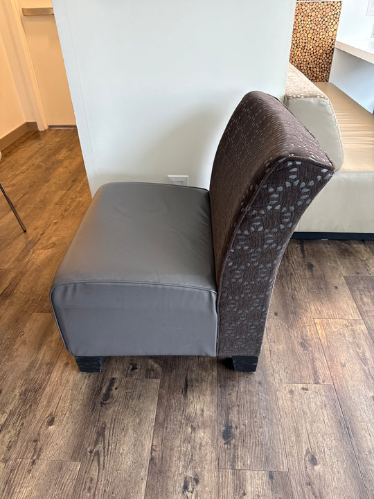 Fabric and Leather Occasional Chair