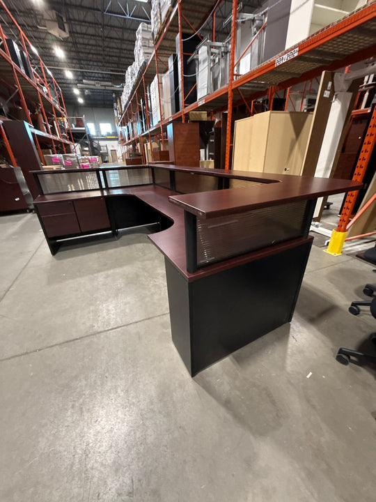 L-Shape Reception Desk w/BF Peds