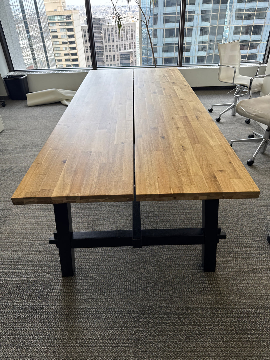 8' Wood Top Rectangle Boardroom Table