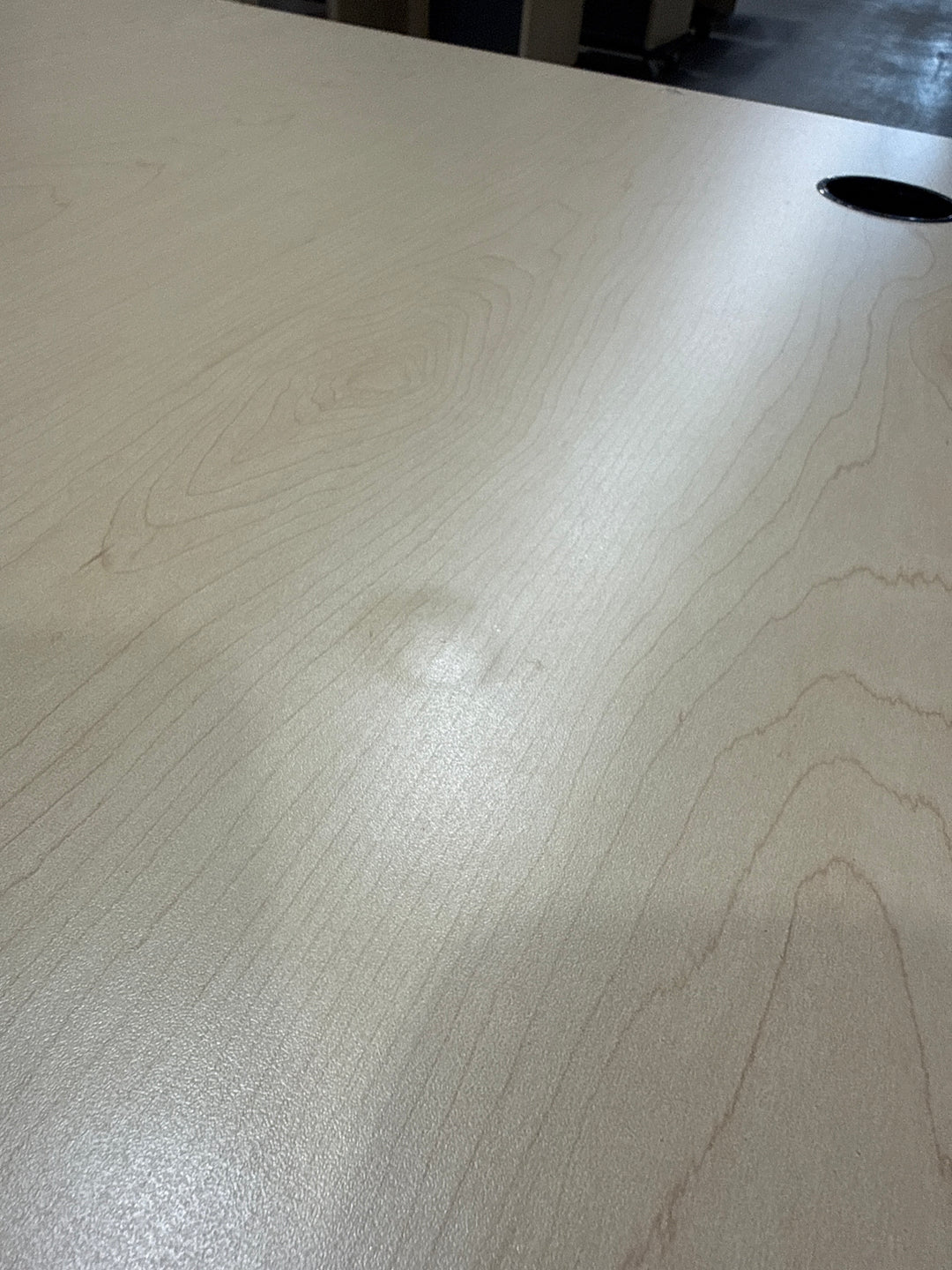 L-Shape Desk w/BBF Ped (Chips and Bubble on Surface)