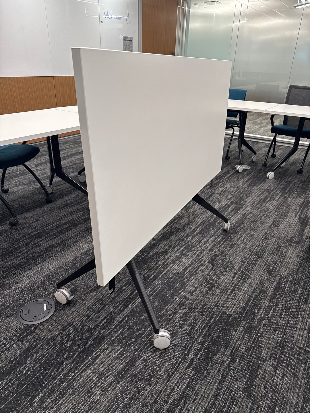 5' Haworth Mobile Flip Top Table