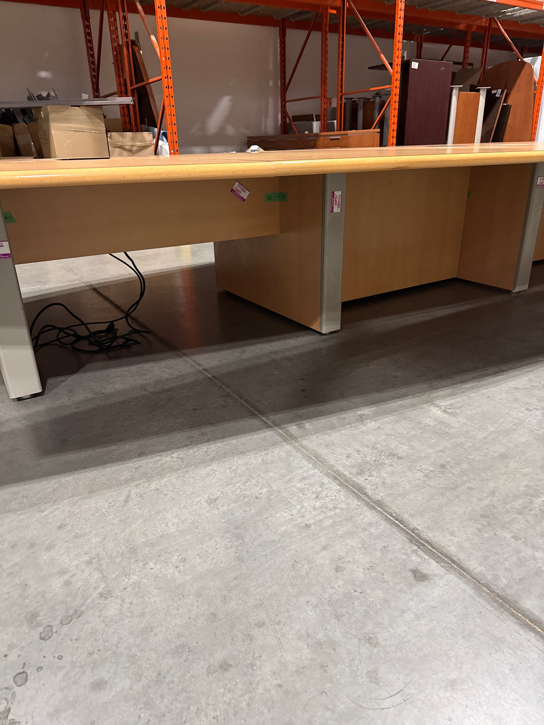 20’ Boatshape Boardroom Table w/Electrical