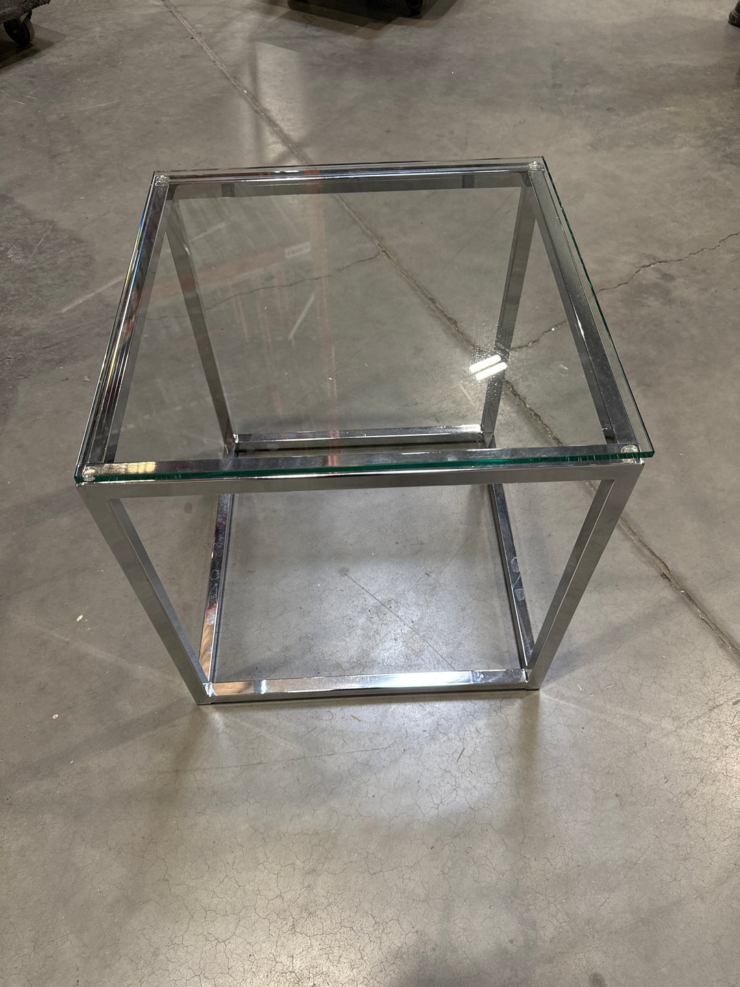 18” Square Glass End Table