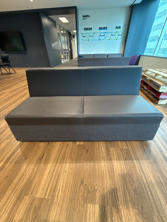 Leather and Fabric Loveseat