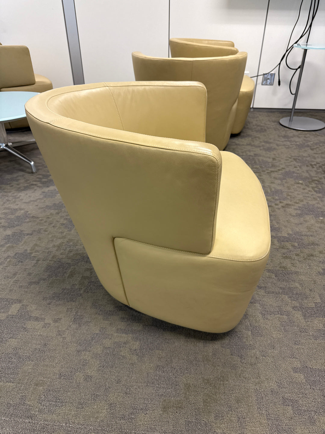 Leather Round Back Lounge Chair