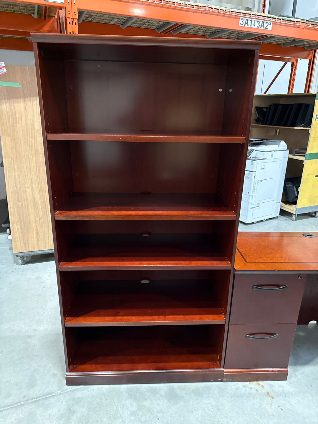 Executive L-Shape Suite w/BBF, FF Peds, Credenza and Bookcase