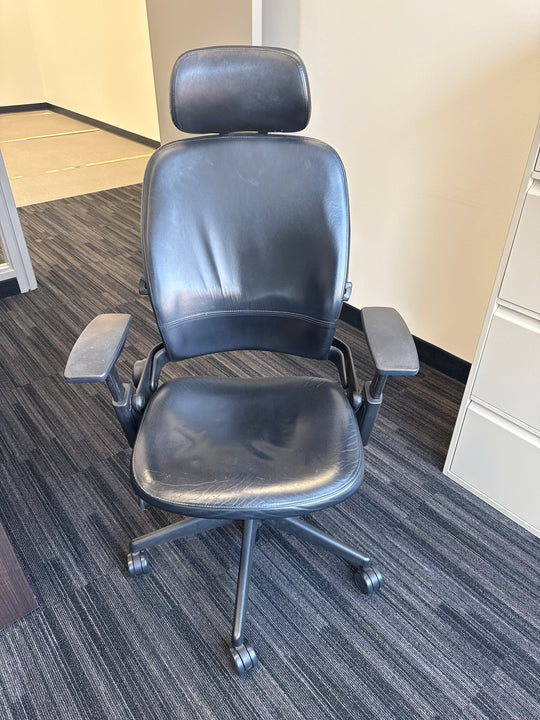 Steelcase Leap V2 Leather Task Chair w/Headrest