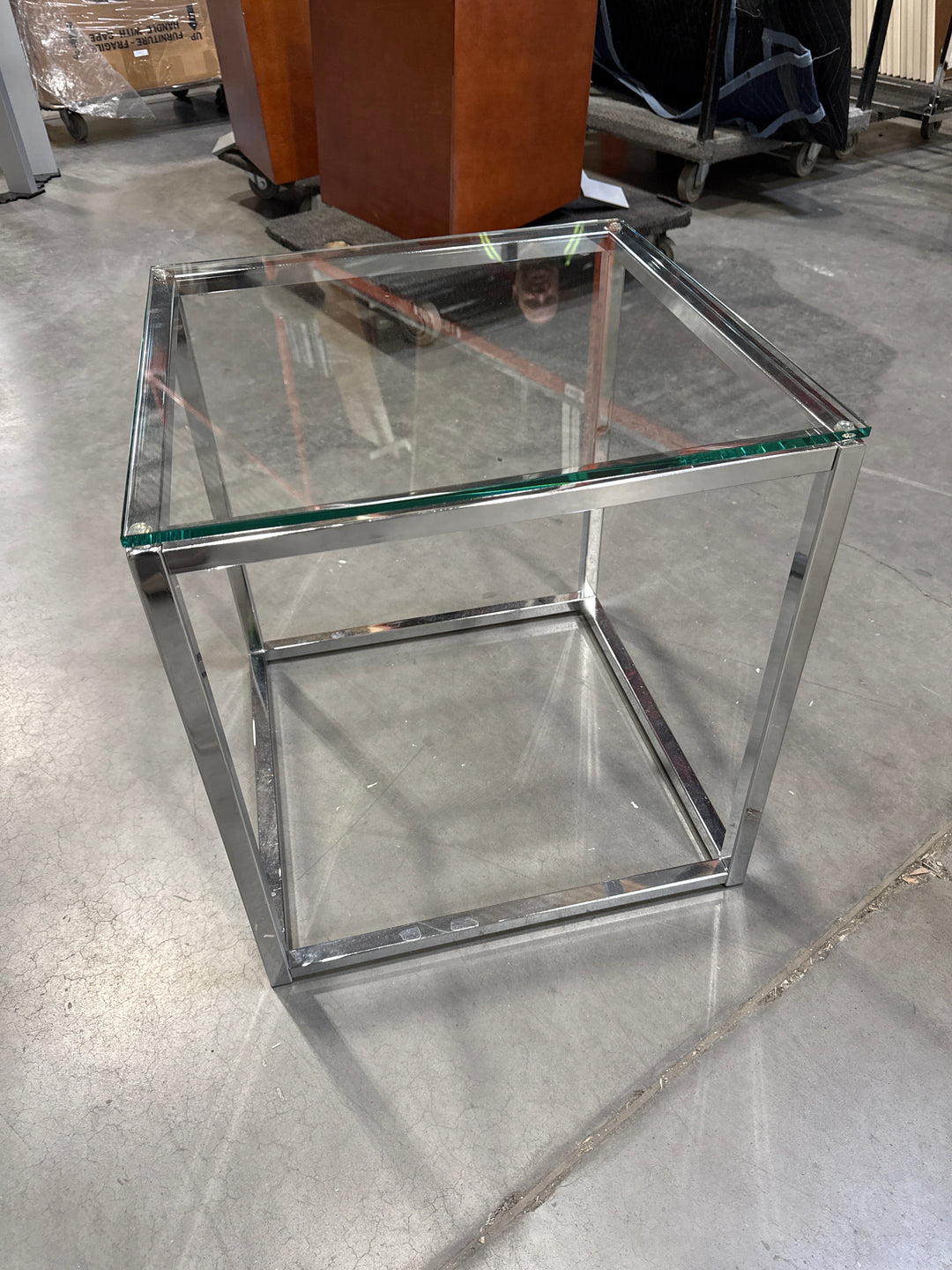 18” Square Glass End Table