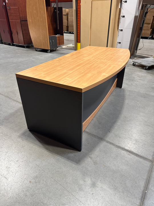 6' Bow Front Straight Desk w/BF Ped