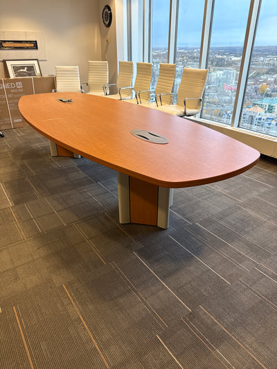 12' Boatshape Boardroom Table w/Electrical