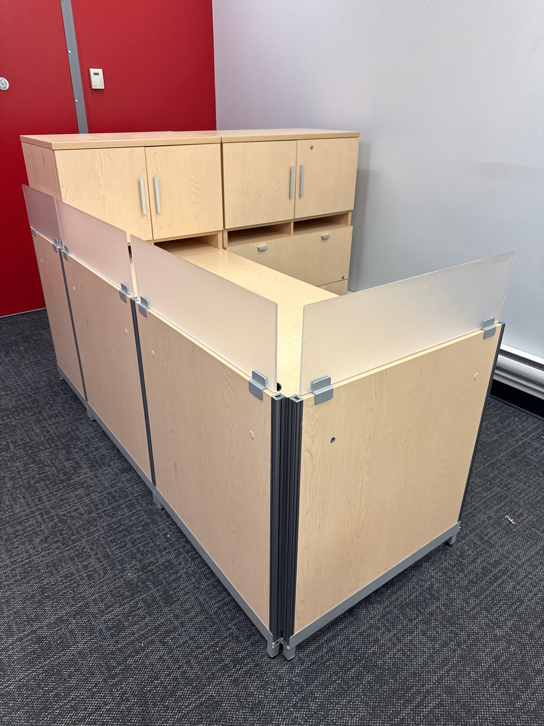 L-Shape Desk w/Combo Cabinets