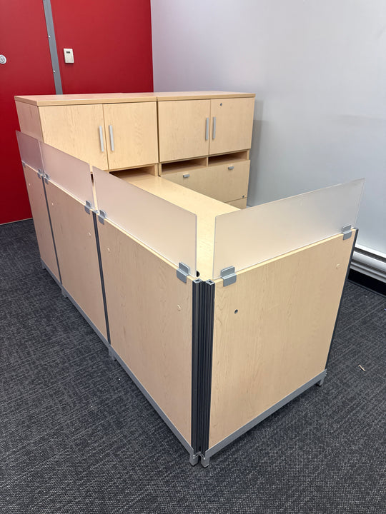 L-Shape Desk w/Combo Cabinets